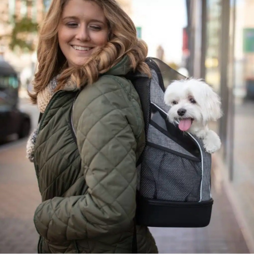 NWT - Gray Dog Carrier Backpack